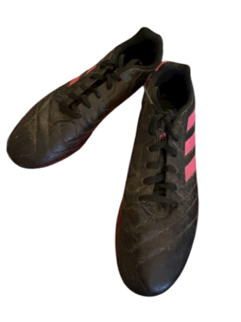 Adidas girls black pink cleats good used condition 6 soccer lacrosse